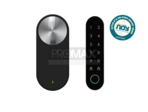 מנעול חכם L-700 לדלת באישור צמ"ת PROMAX – שחור עם ידית ניקל מט